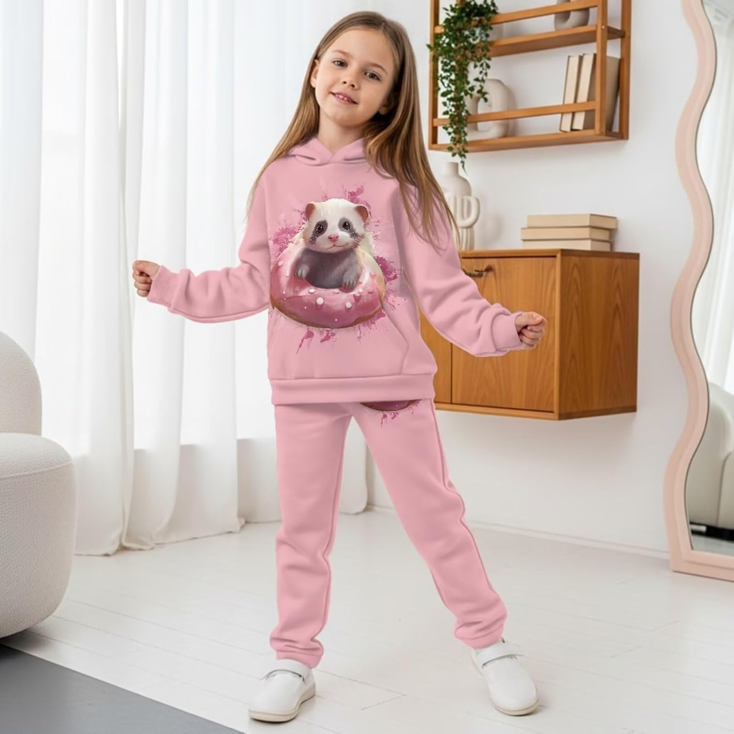 Girls' Tracksuits 2 Piece Pullover Sweatshirt Tops and Jpgger Pants with Pockets Casual Fall Winter Outerwear