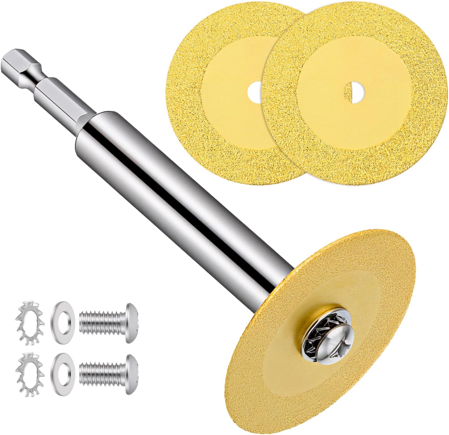 2 PCS Diamond Blade Cutting Wheel for Drill with 1/4" Hex Shank, Discos Para Cortar Ceramica for PVC Pipe Cutter, Mini Glass Cutting Disc for Angle Grinder, Cuttings Glasses, Jade, Crystal, Ceramics