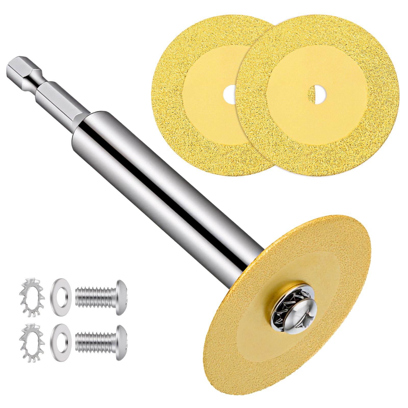 2 PCS Diamond Blade Cutting Wheel for Drill with 1/4" Hex Shank, Discos Para Cortar Ceramica for PVC Pipe Cutter, Mini Glass Cutting Disc for Angle Grinder, Cuttings Glasses, Jade, Crystal, Ceramics