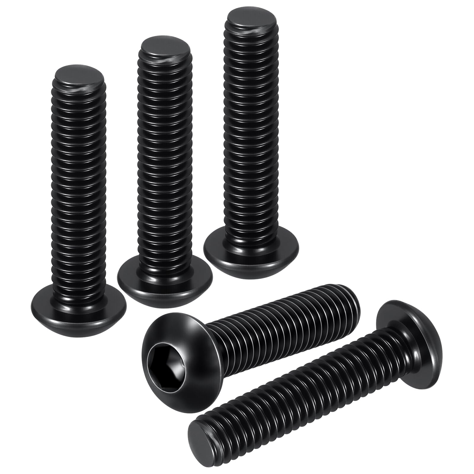 DTGN M5-0.8x20mm Button Head Socket Cap Screws - 50Pack - Good for Road Bicycle, Mountain Bike, Auto, Motorcycle - Carbon Steel Black Oxide - Hex Drive Fasteners — image 1