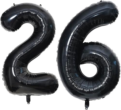 Miniatura 1 de Globos negros de 40 pulgadas, globos gigantes de 26 o 62, globos negros de cumpleaños de 26 o 62 años, aniversarios, suministros de decoración de