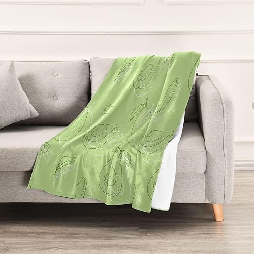 Miniatura 5 de Seamless Cute Avocado Tropical Fruit Green Microfiber Throw Blanket for Adults Kids, Ultra-Soft Holiday Blanket for Bedroom Sofa Couch, 60x90 Inches