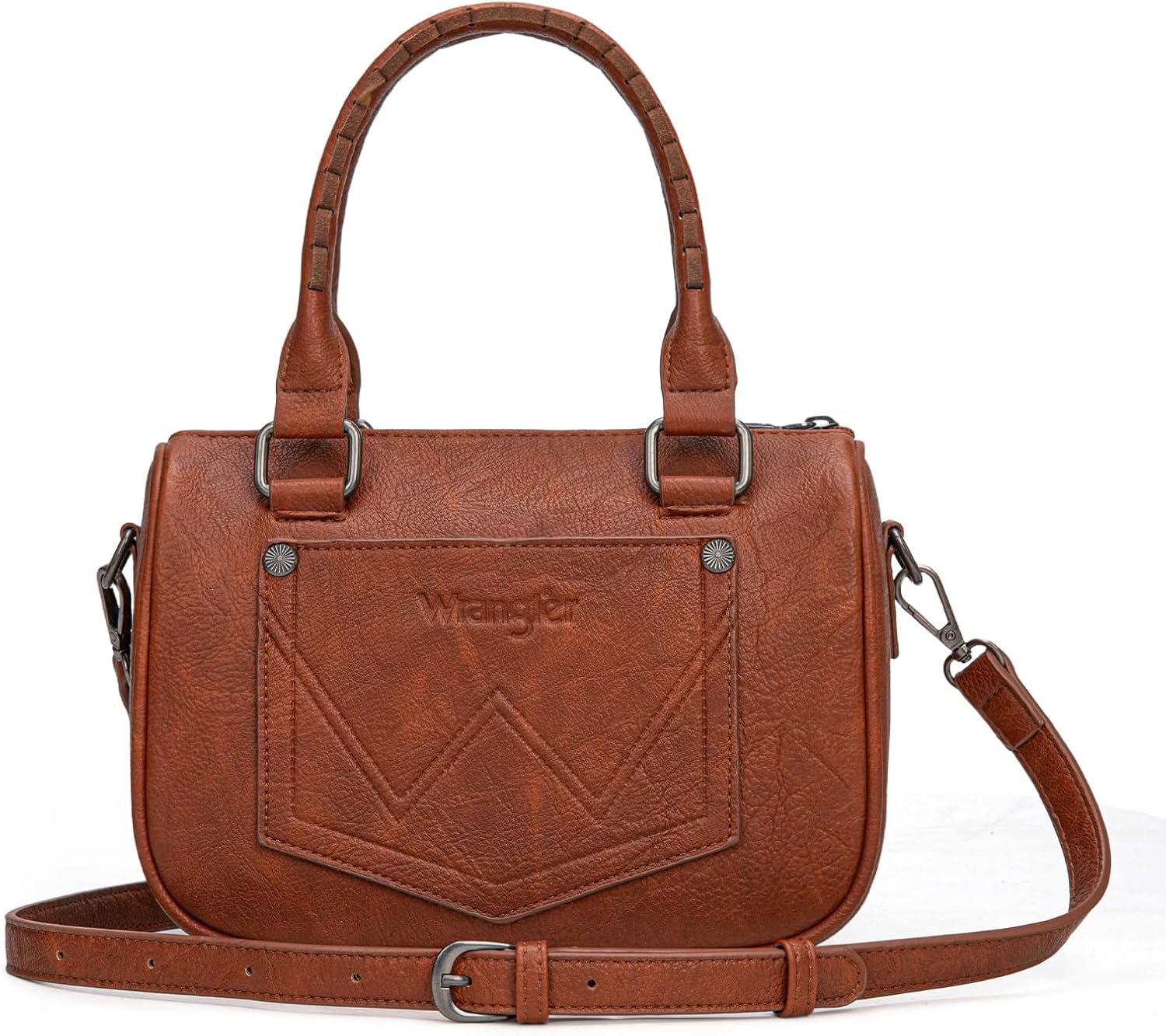 Wrangler Satchel Bag Fringe Crossbody Purse Top Handle Shoulder Bag with Detachable Strap