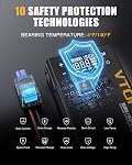 VTOMAN X1 Sauter avec Air Compresseur, 2500A Booster de batterie portable (jusqu'à 8.5L Gas/6L Moteurs diesels) avec 150PSI Gonflateur numérique de pneus, 12V Chargeur de boîte de saut de voiture Power Pack avec LCD Affichage