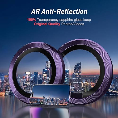 Miniatura 3 de Paquete de 3 x 2 protectores de lente de cámara Jeluse para iPhone 14 Pro Max para iPhone 14 Pro, cubierta protectora de pantalla de vidrio templado