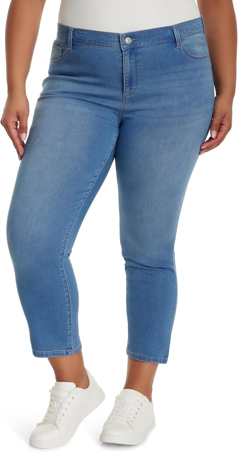 Gloria Vanderbilt Women's Cali 5-Pocket High Rise Straight Leg Ankle Standard