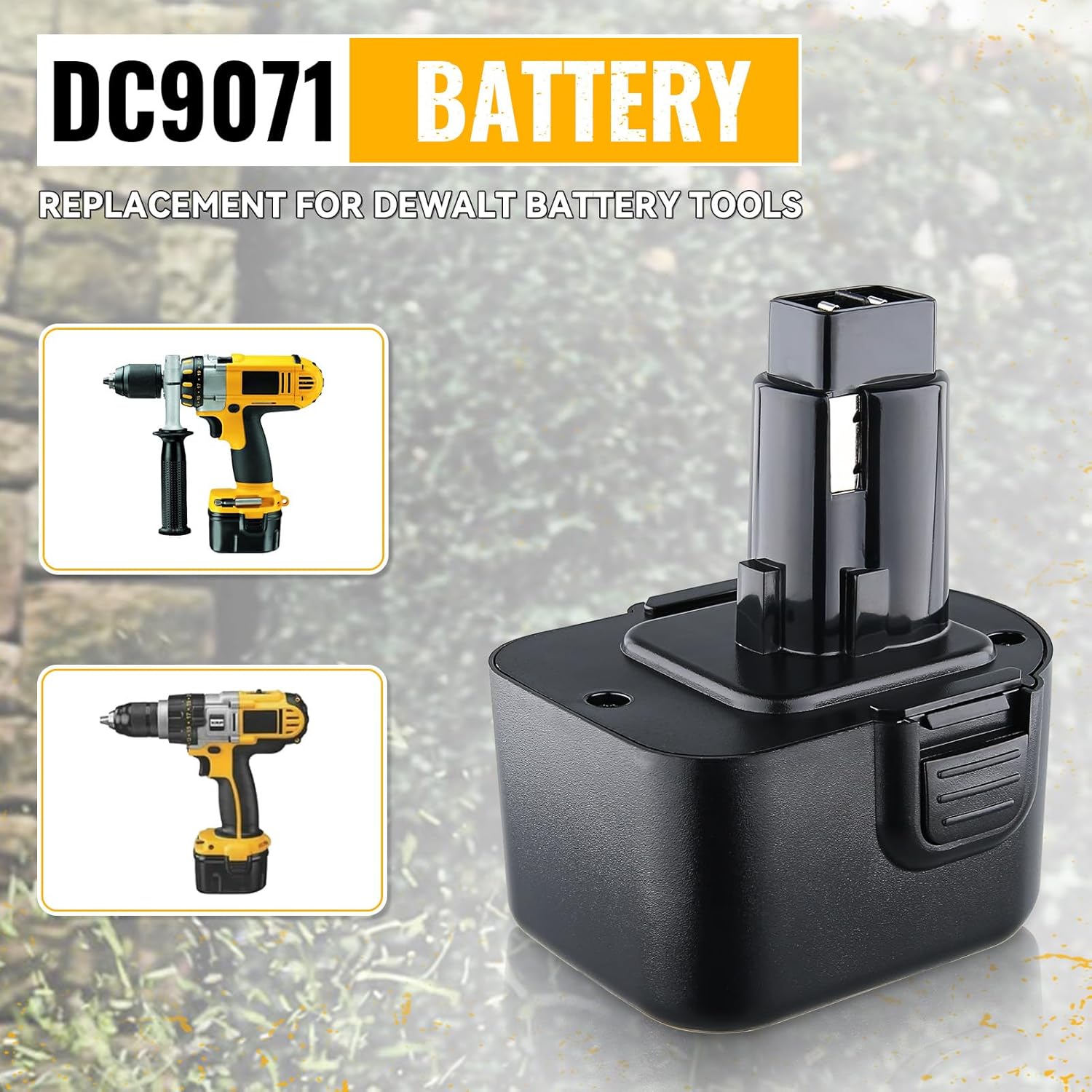 2Pack 12V 4.8Ah DC9071 Ni-Mh Replacement for Dewalt Battery DW9072 DW9071 DE9037 DE9071 DE9072 DE9074 DE9075 152250-27 397745-01 Compitable with Dewalt 12V Battery Cordless Power Tools