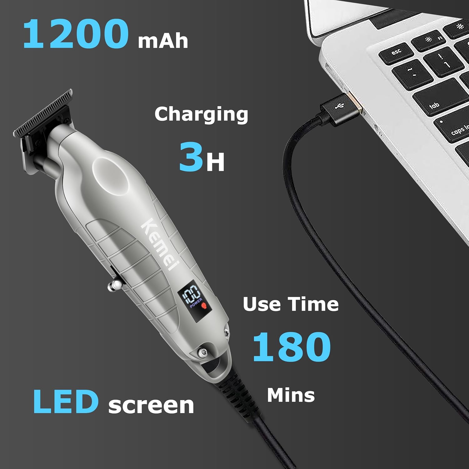 Close-up of KEMEI 2293 T-blade