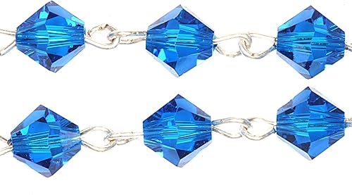 Miniatura 9 de Rosario de cristal o cristal austriaco de una década o bolsillo automático (cierre para colgar), incluye tarjeta sagrada, significado del mes de