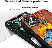 Vista 3 de Funda para iPhone 13, funda protectora de silicona suave a prueba de golpes con diseño de girasol de mariposa colorida para iPhone 13