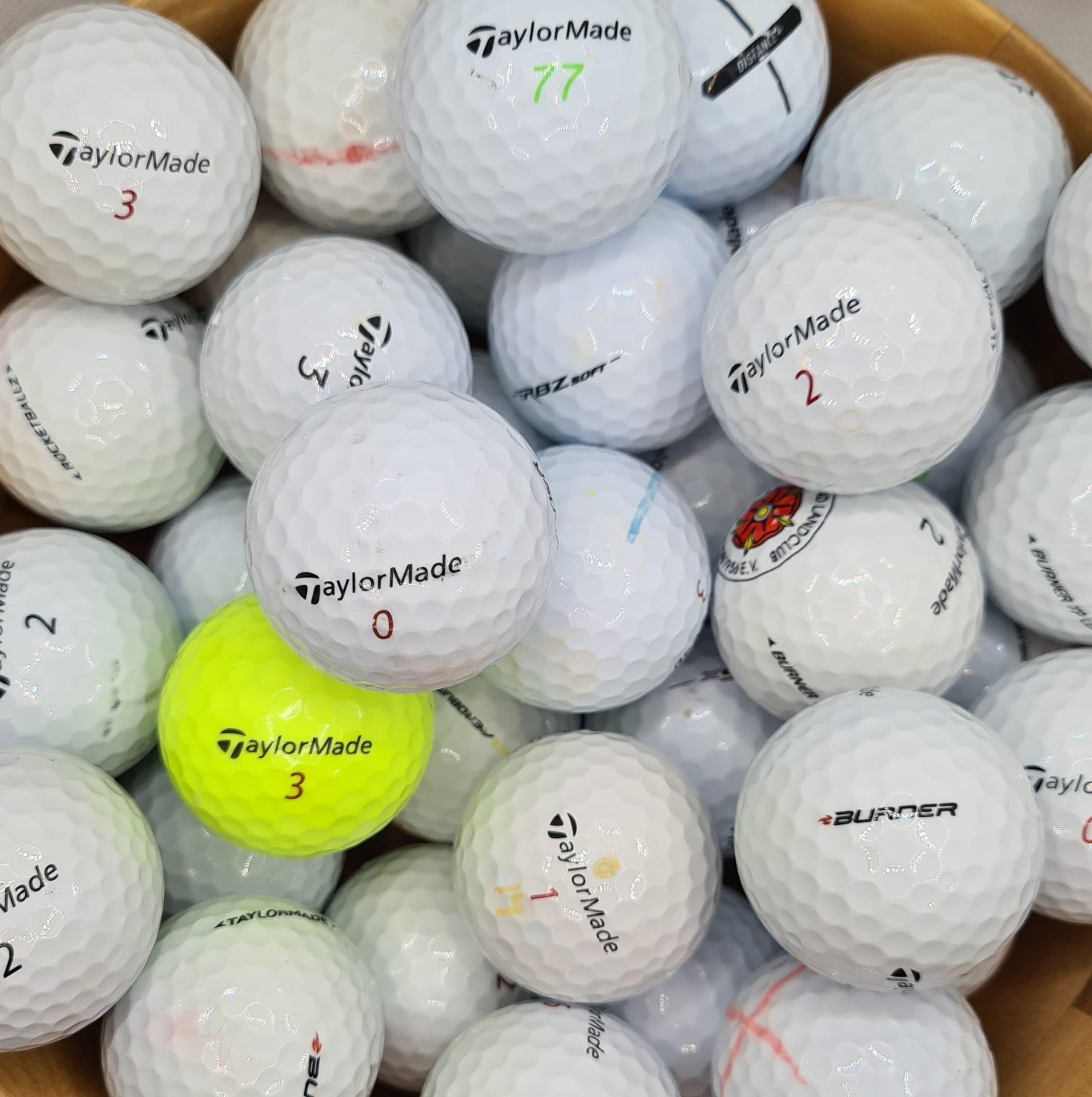 TaylorMade Grade B Recycled Lake Golf Balls - Premium Used Mixed Models - 24 or 40 Pack