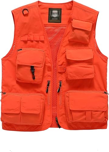 Miniatura 6 de Hbufnha Chaleco de pesca al aire libre chaleco de trabajo unisex caza viaje fotografía safari múltiples bolsillos