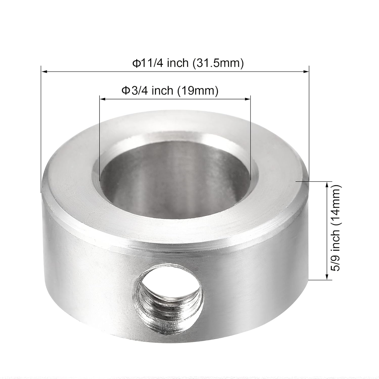 uxcell Drill Stop 3/4" I.D. Stainless Steel for Set Screws Chuck Woodworking Drill Bits Depth Holder 2Pcs