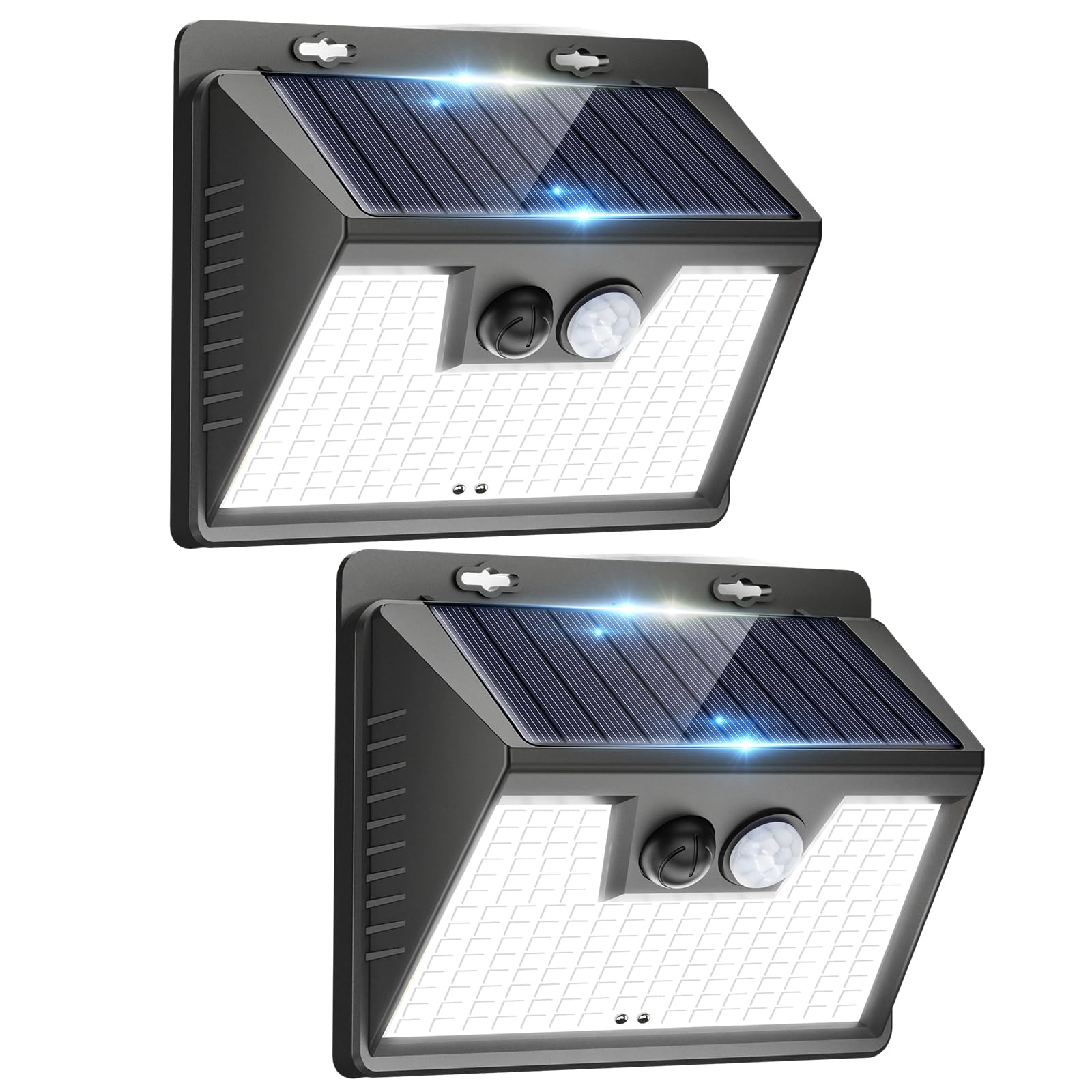 Peasur 2 Pack Solar Lights Outdoor Motion Sensor, 140 LED Solar Powered Fence Wall Light Waterproof, 3 Modes Solar Security Lighting for Outside Yard Deck Garden Stair Step-image-30