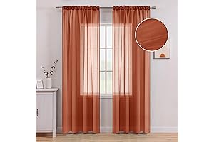 MIULEE Terracotta Sheer Curtains for Fall Decor