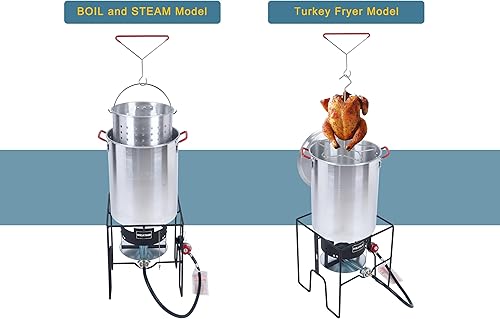 Miniatura 2 de Freidora de pavo de 30 cuartos de galón y freidora de pescado de 10 cuartos de galón con quemador aprobado por la CSA de 50,000 BTU con regulador de