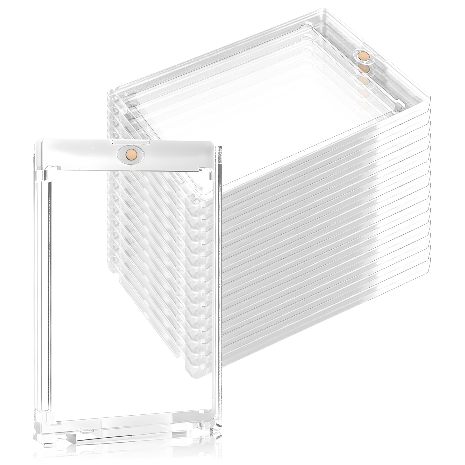 Lot de 15 Porte-Cartes magnétiques en Plastique Rigide pour Cartes à Collectionner, Protection UV, 35 pt