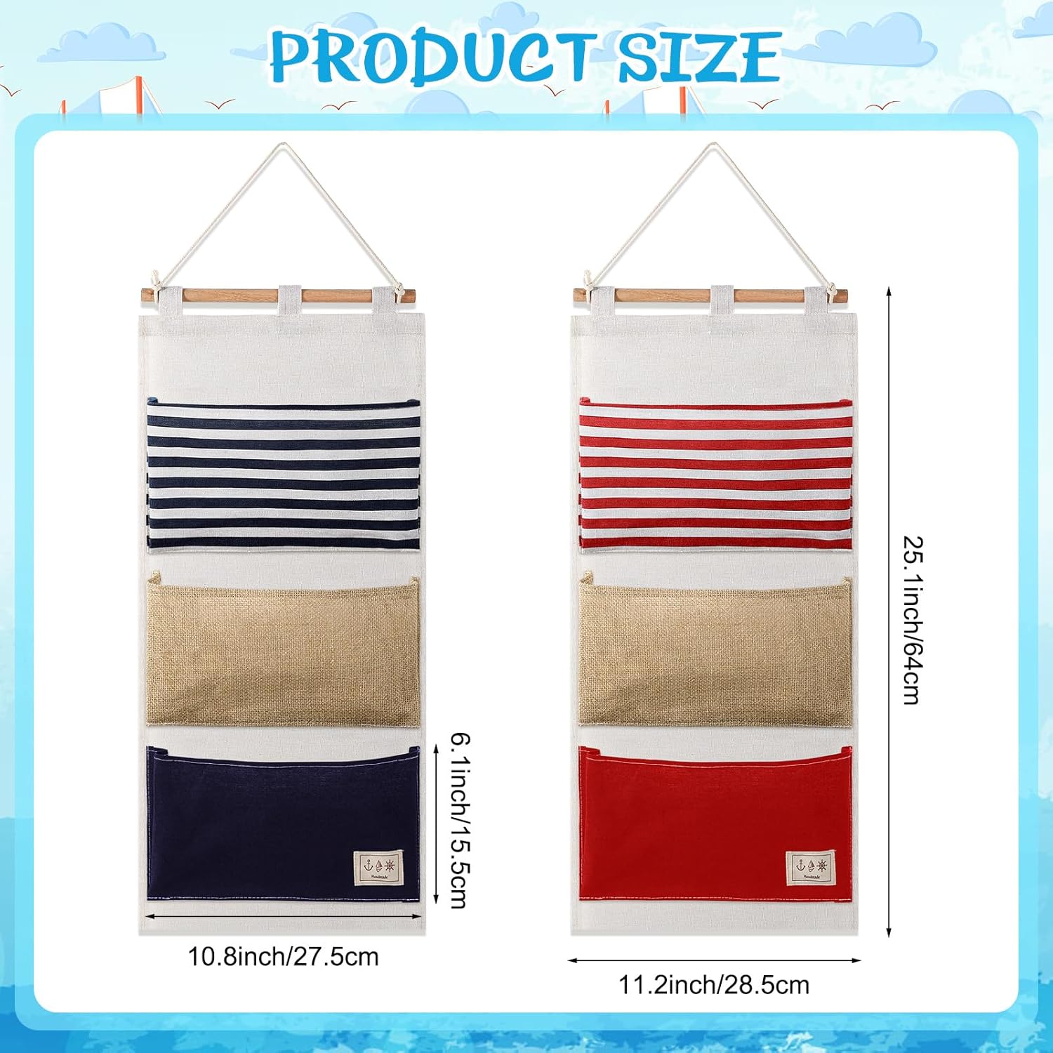 Riakrum 2 Pcs Fish Extenders Cruise Gift Hanger with 3 Pockets 2026 Fe Hanging Cabin Door Organizer Line for Travel Cruise Essentials Gift Exchanges and Pixie Dust(Red and Blue) - Image 6