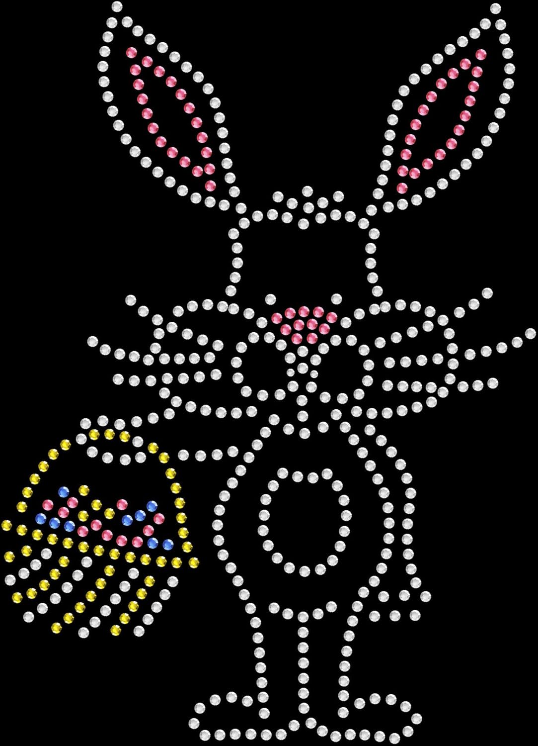 Rhinestone Bling Sparkle Iron On Transfer DIY Easter Bunny Basket