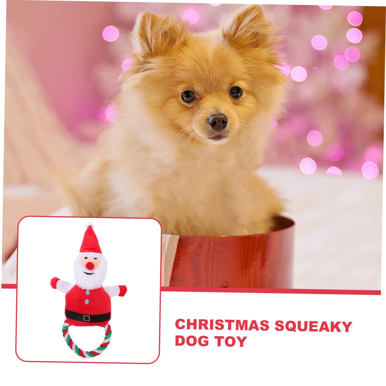 Toddmomy 4pièces Jouet à Mâcher Interactif Forme De Père pour Chien Jouet avec Couineur pour Chiots Pendant De