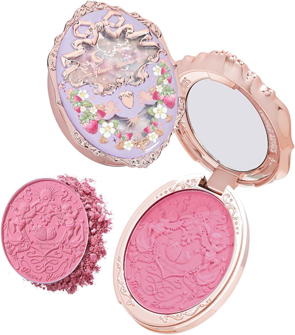 Flower Knows Strawberry Rococo Embossed Blush, Berry Pink