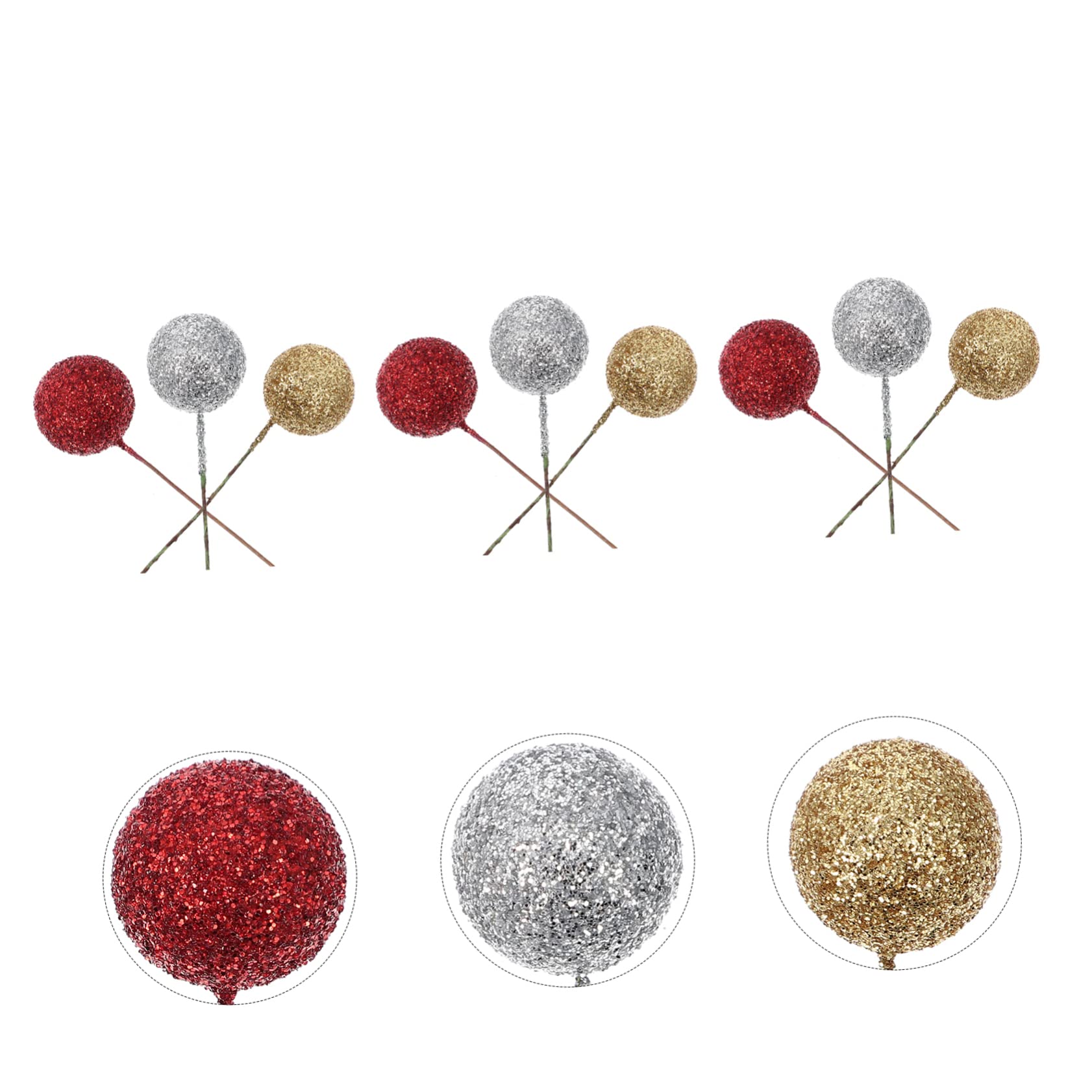 TOPBATHY 750 Piezas Espuma Purpurina Rosa Fruta Lindo Cenicero Adornos De Bolas De Navidad Decoración De La Duende Baya Falsa Mini Adornos Navideños Brillo De Espuma Más Alambre