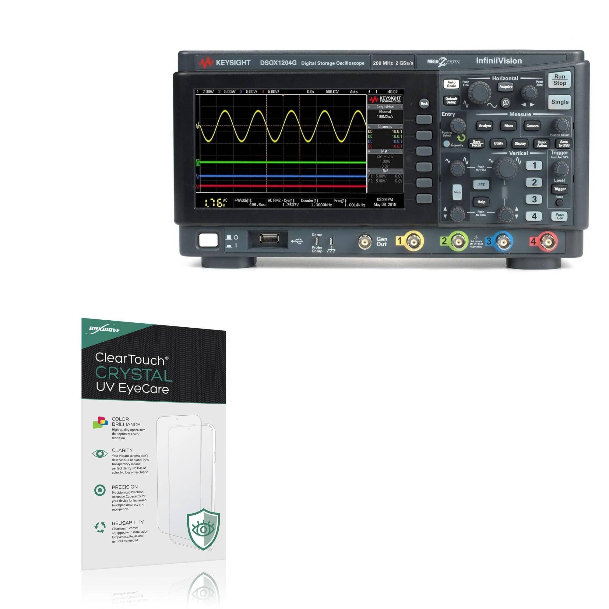 BoxWave Screen Protector Compatible With Keysight DSOX1204G - ClearTouch Crystal Anti-UV EyeCare (2-Pack), Filters out Harmful Blue Light Reduce Fatigue