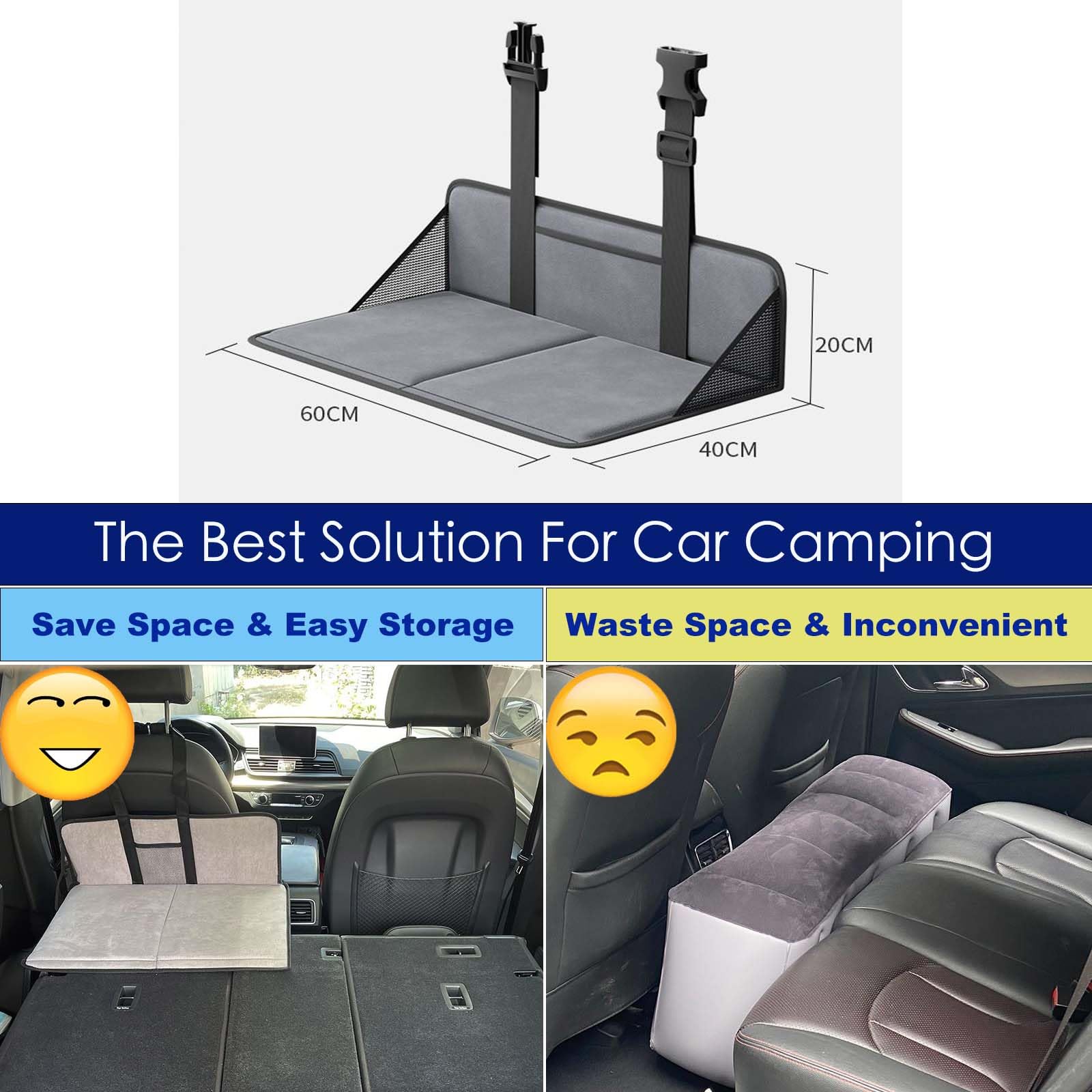 hejinzoo (Einzelne Hälfte) Auto-Camping-Essentials, erhöht den Platz im Laderaum, Schaumstoff-Isomatten, Matratzenzubehör für SUV, Tesla-Modell Y, RAV4, CRV, X-Trail, Outback, Highlander, Kuga,