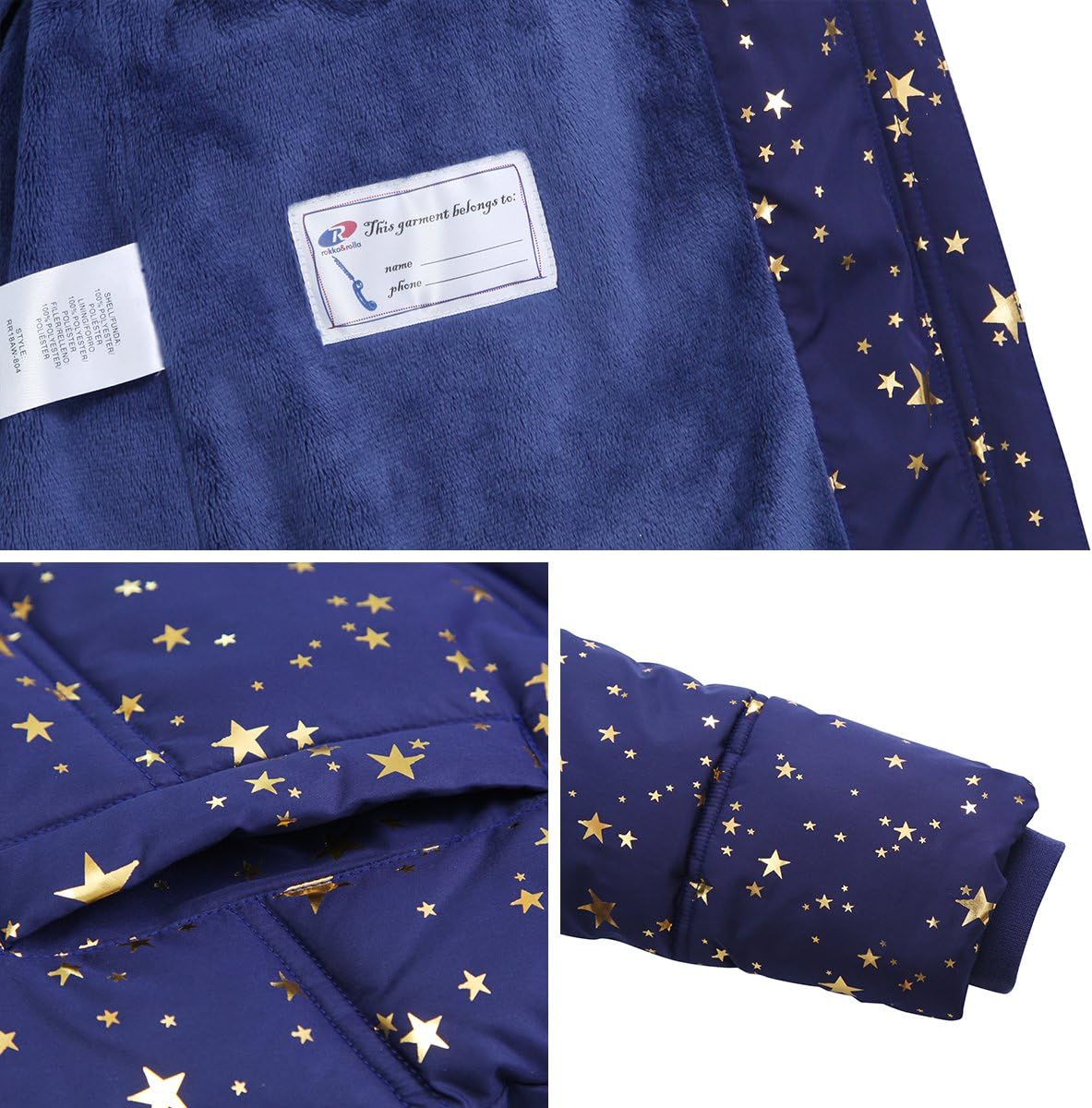 Rokka&Rolla Girls' Heavyweight Puffer Jacket Quilted Winter Coat with Hooded Faux Fur - Image 6