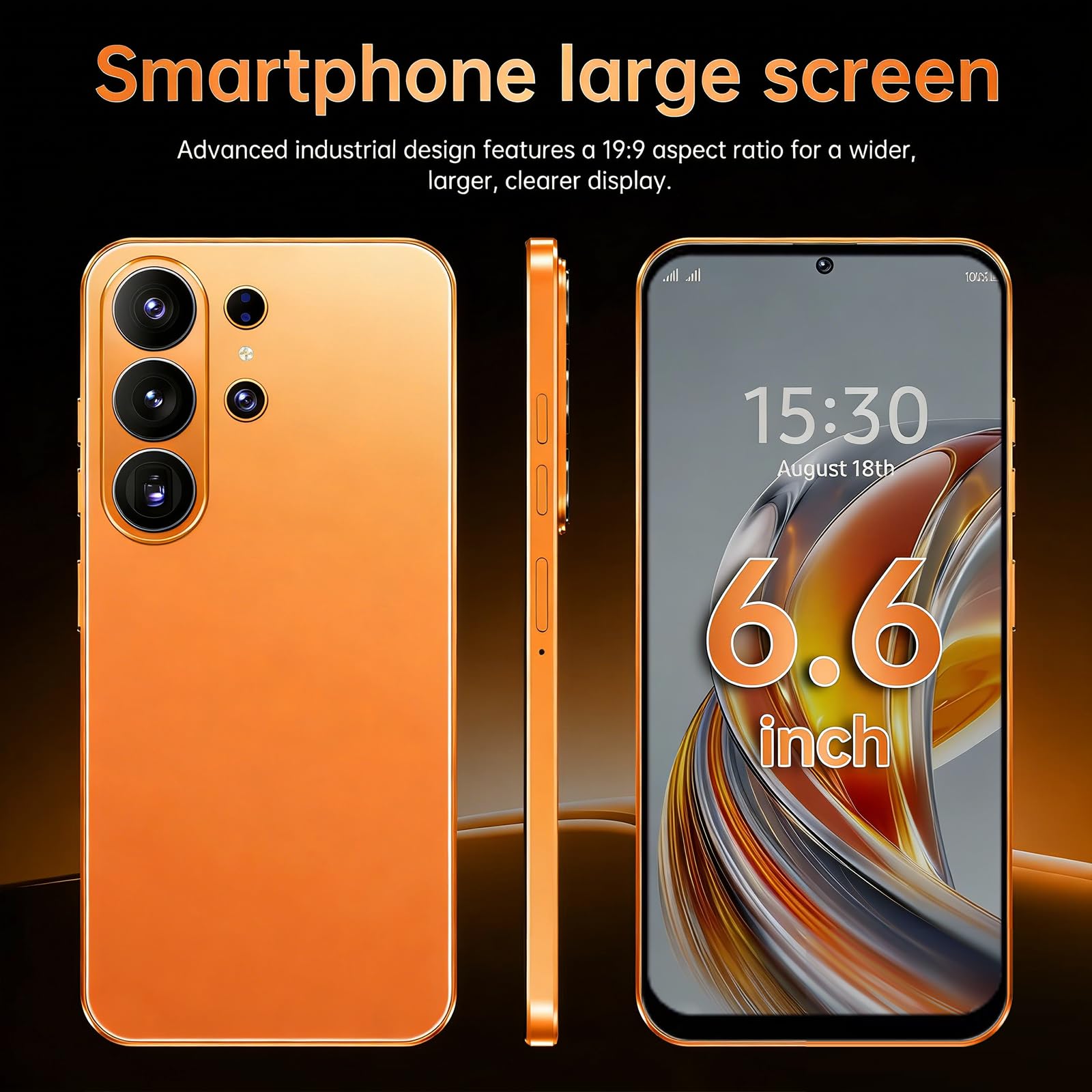 Smartphone 4G Écran HD+ 6.6" Incell 4GB RAM 32GB ROM Batterie 5000mAh Android 12 Double Nano SIM Caméra 16MP+13MP Déverrouillage Facial OTG Army Green