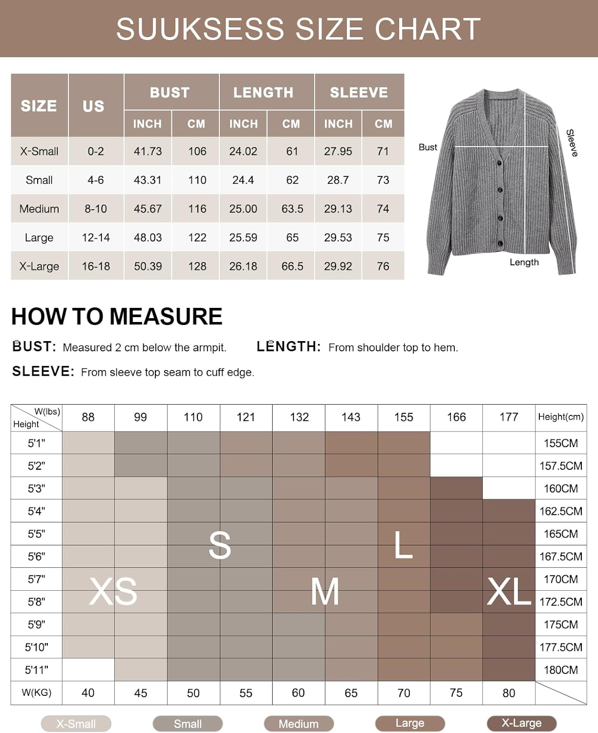 SUUKSESS Women Long Sleeve Button Down Oversized Short Cardigan Fall Loose Open Front Knit Sweater - Image 7