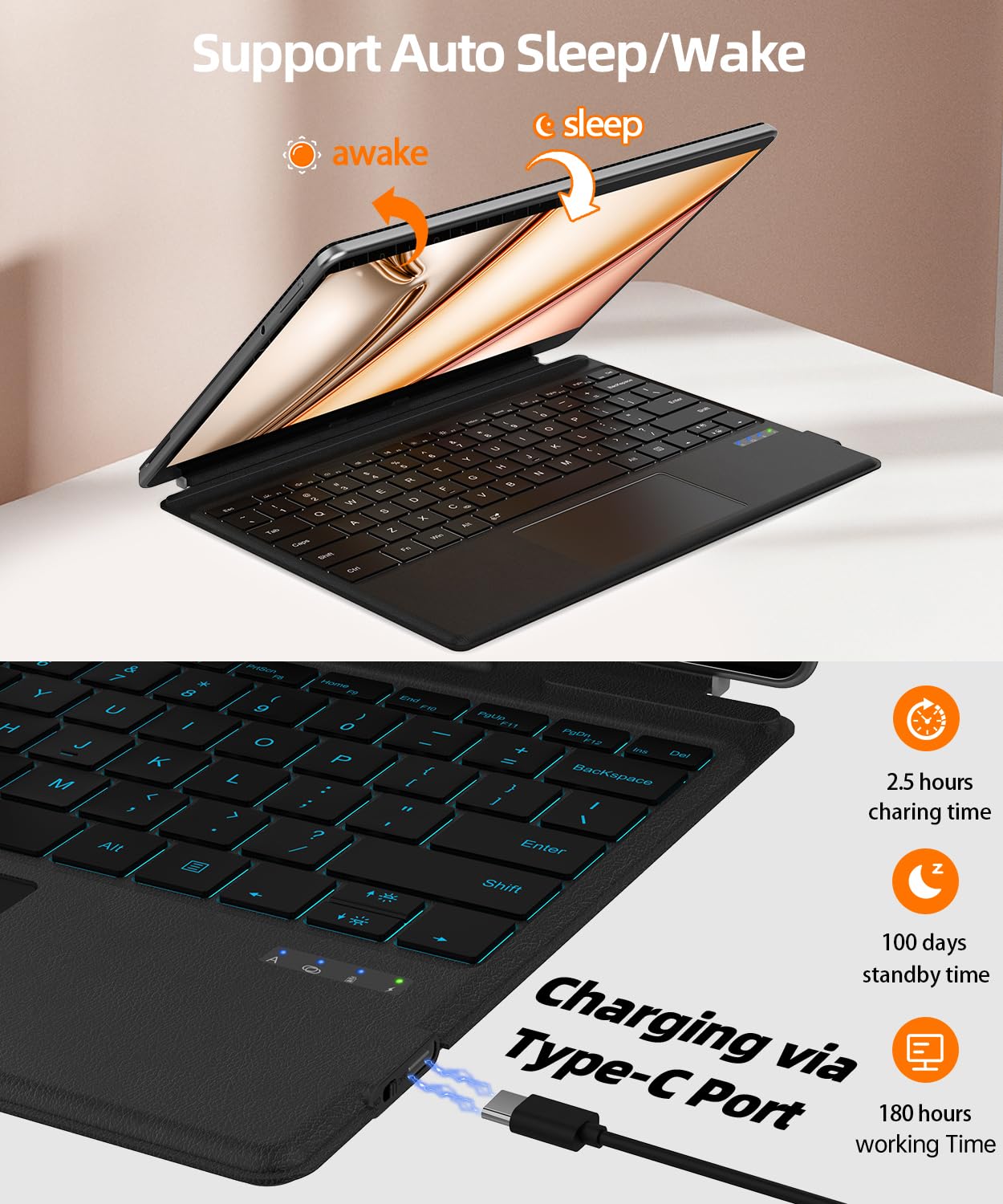 Amazon.com: Seteesamvo Surface Pro Keyboard Bluetooth Connection