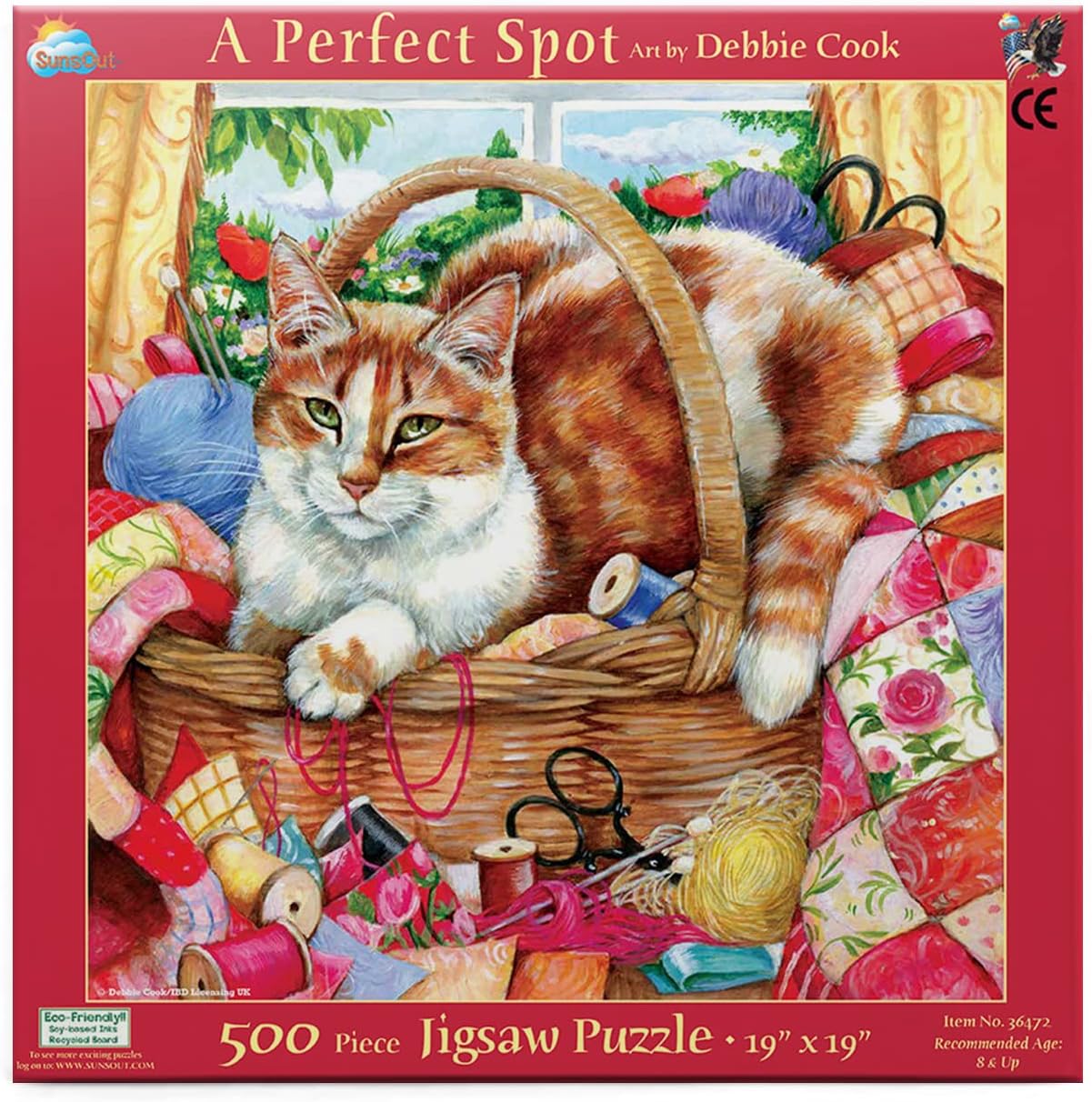 SUNSOUT INC - A Perfect Spot - 500 pc Jigsaw Puzzle by Artist: Debbie Cook - Finished Size 19" x 19" - MPN# 36472