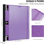 1-inch 3 Ring Binder, 360° Pivotable Foldable Binders | 3 Pockets, Customizable Cover, Expandable Flexible Round Binder Holds 225 Sheets for School or Office Supplies, Four Colors