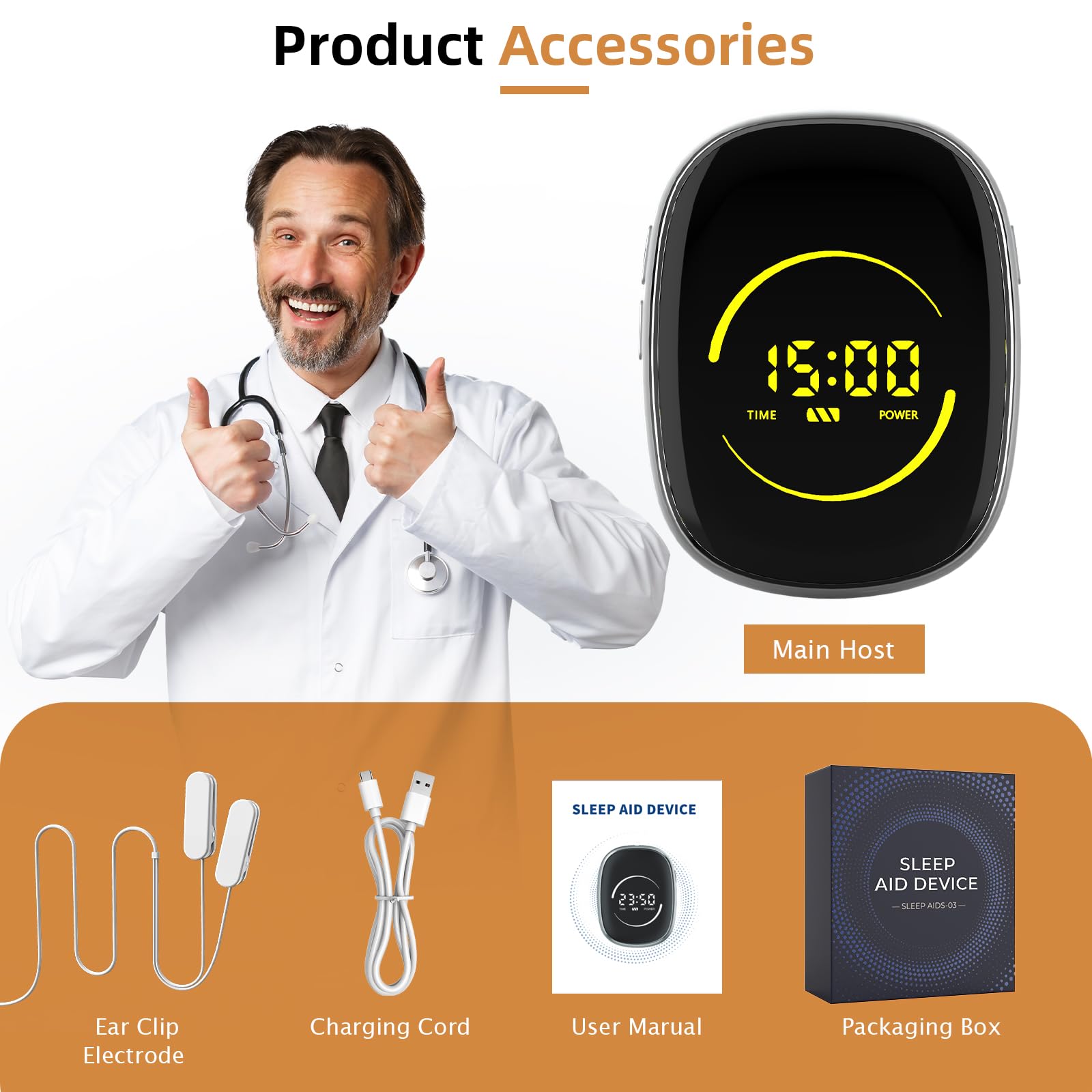 Appareil d'aide au sommeil, dispositif de soulagement de l'insomnie, appareil d'aide au sommeil avec clips d'oreille, instrument de sommeil intelligent pour aider à dormir, dormir rapidement, soulager
