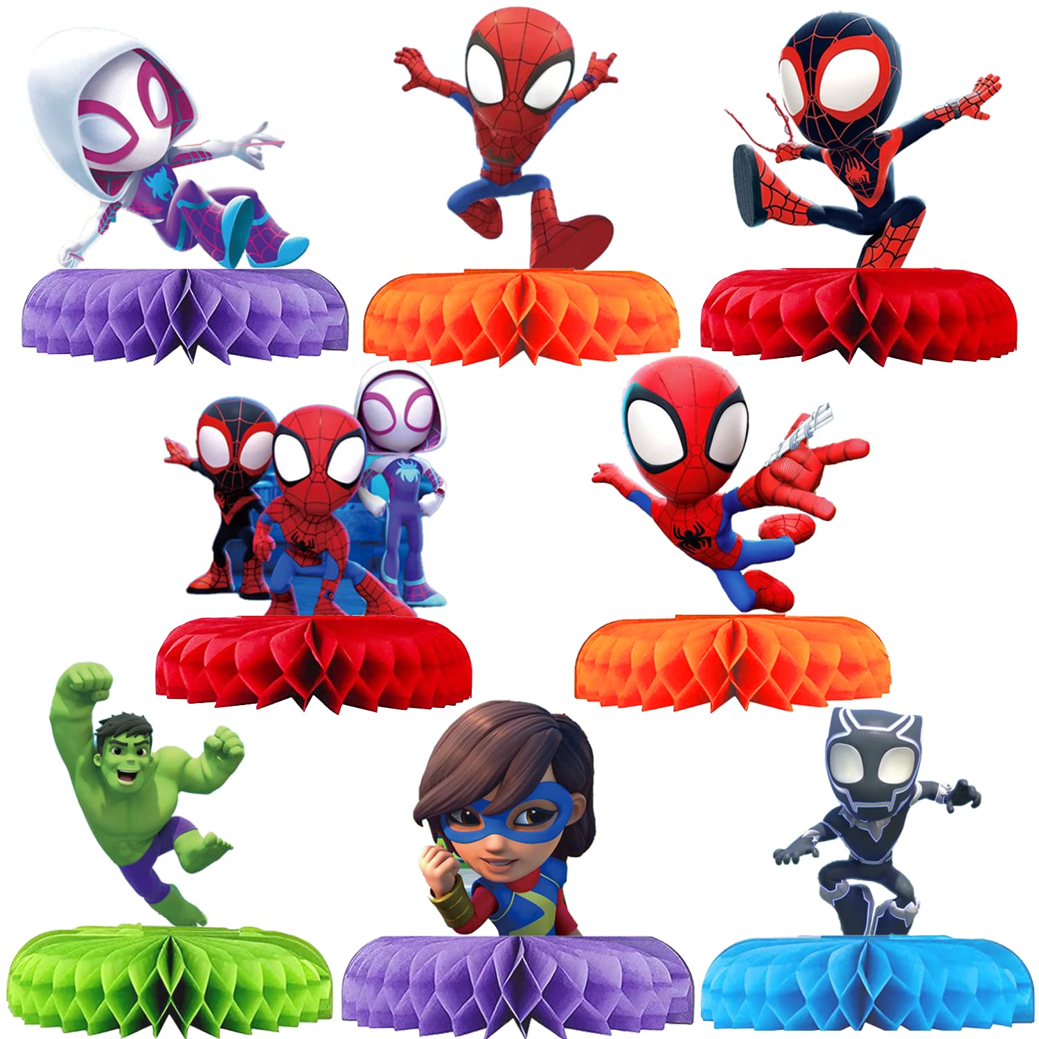 Buy 8 Pcs Spidey and His Amazing Friends Birthday Decorations, Spidey