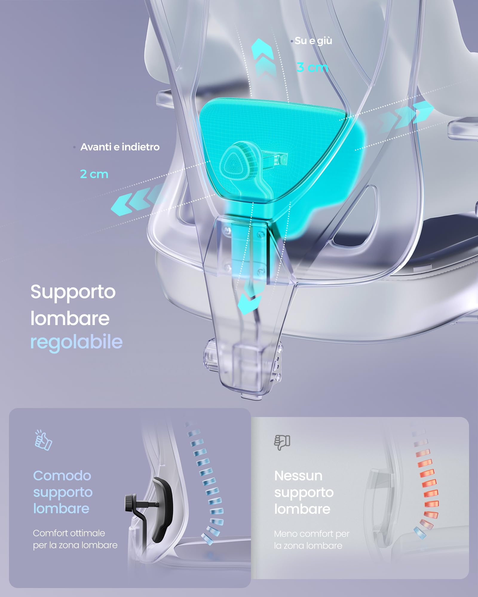 SONGMICS Sedia da Ufficio Ergonomica, Sedia da Scrivania Gaming, Supporto Lombare e Poggiatesta Regolabili, Braccioli, per Diverse Altezze, Portata 150 kg, Nero Inchiostro OBN067BH01
