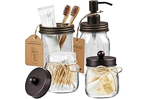 Mason Jar Bathroom Vanity Set (4 Pieces): Perfect for Western Home Decor