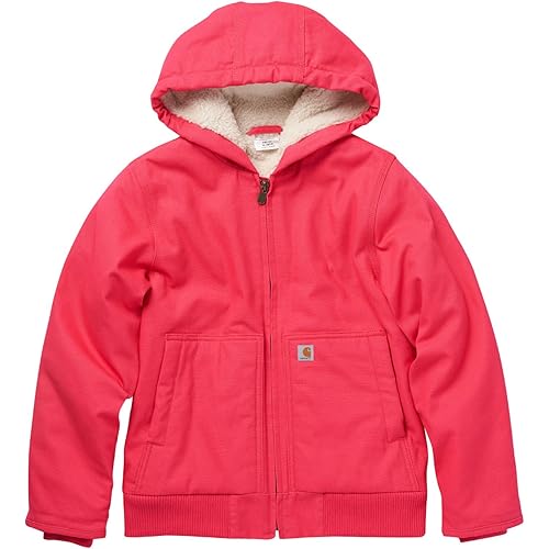 Carhartt Girls' Zip Front Canvas Insulated Hooded Active Jac