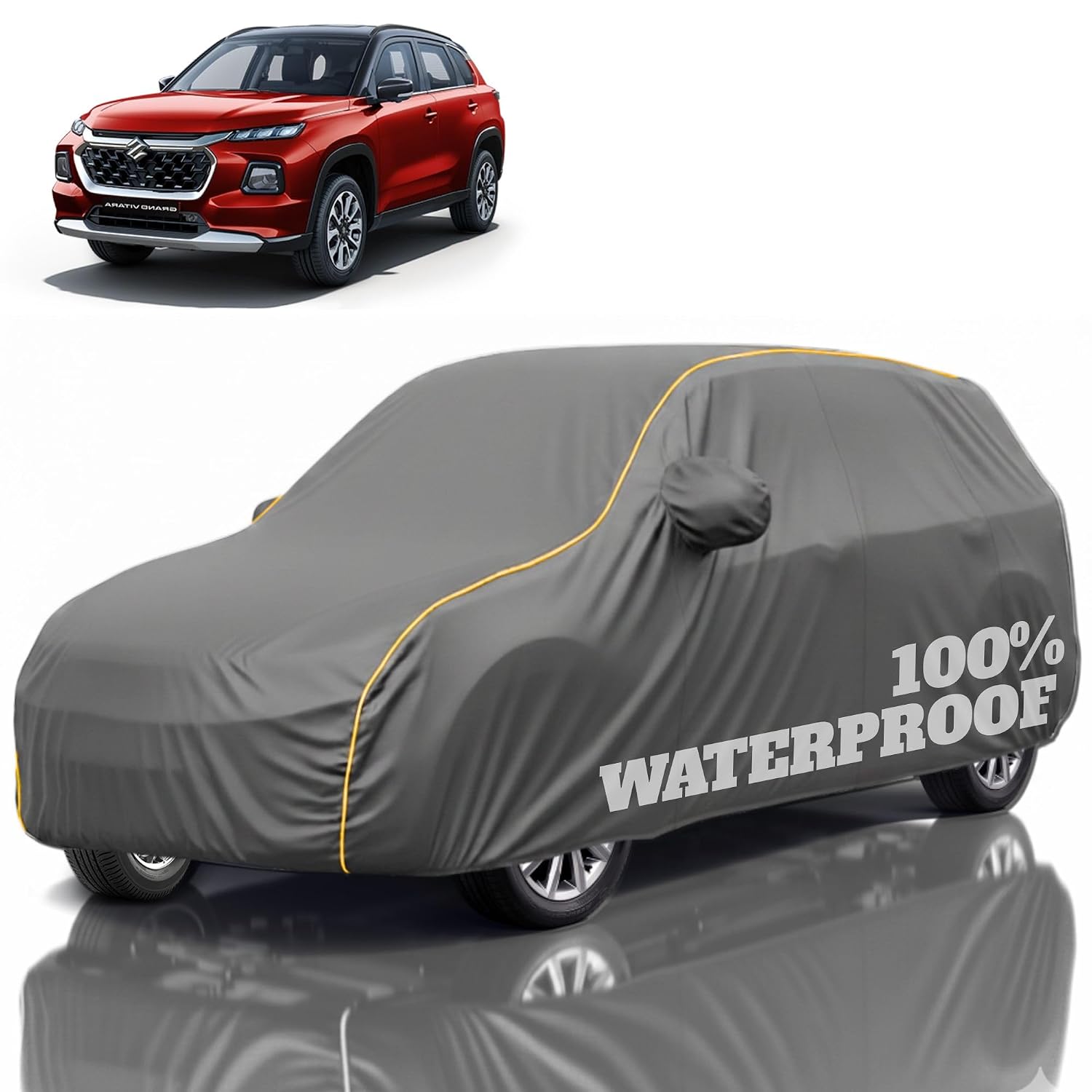 Premium Polyester Car Cover Grand Vitara All-Weather Protection from Rain, Dust & Sun | UV Resistant Fabric | Full Body Se...