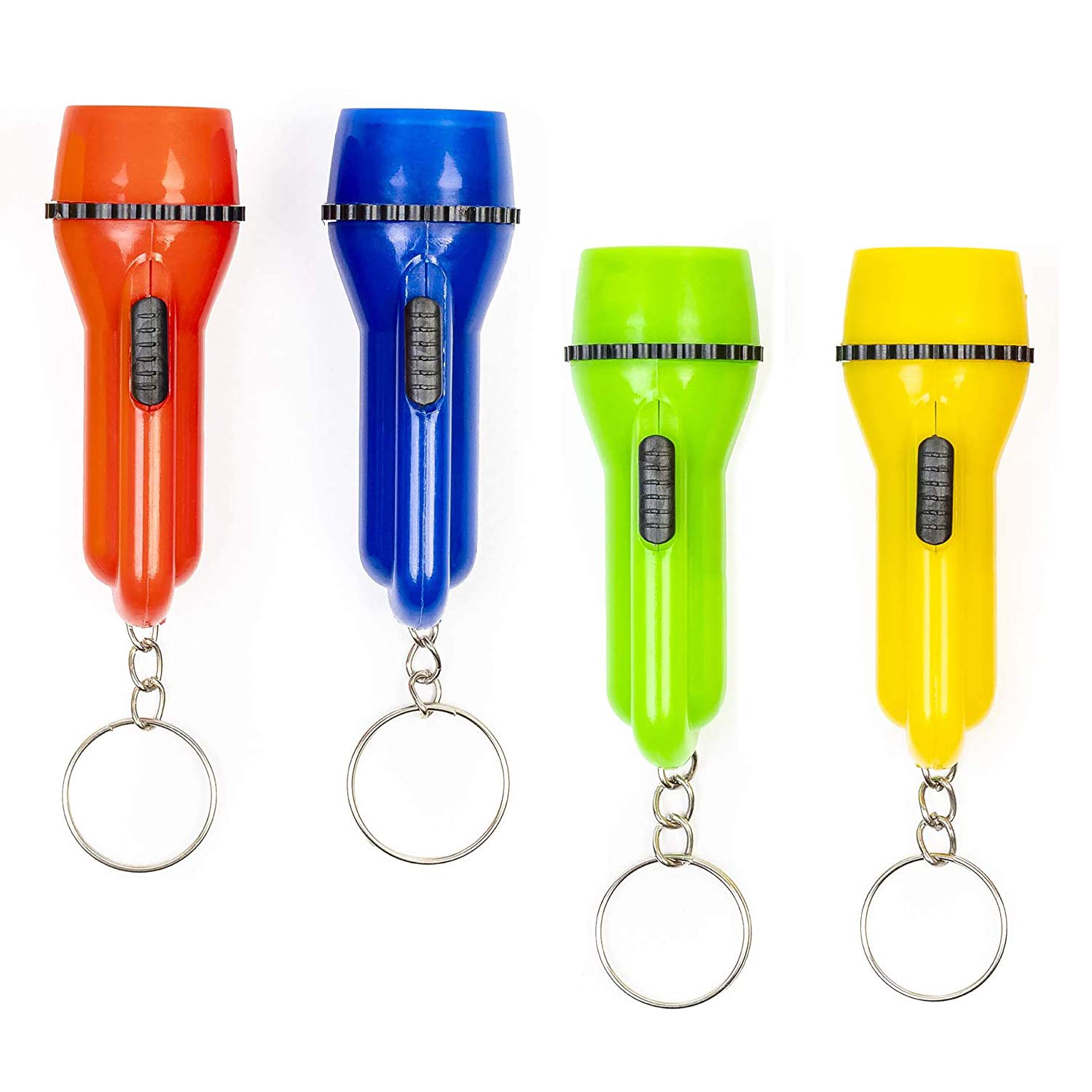 Confezione 24 Mini Torce LED Portachiavi – 7 Cm, 4 Colori, Giocattolo Pratico Per Bambini, Regalo Feste, Campeggio E Attività All'Aperto
