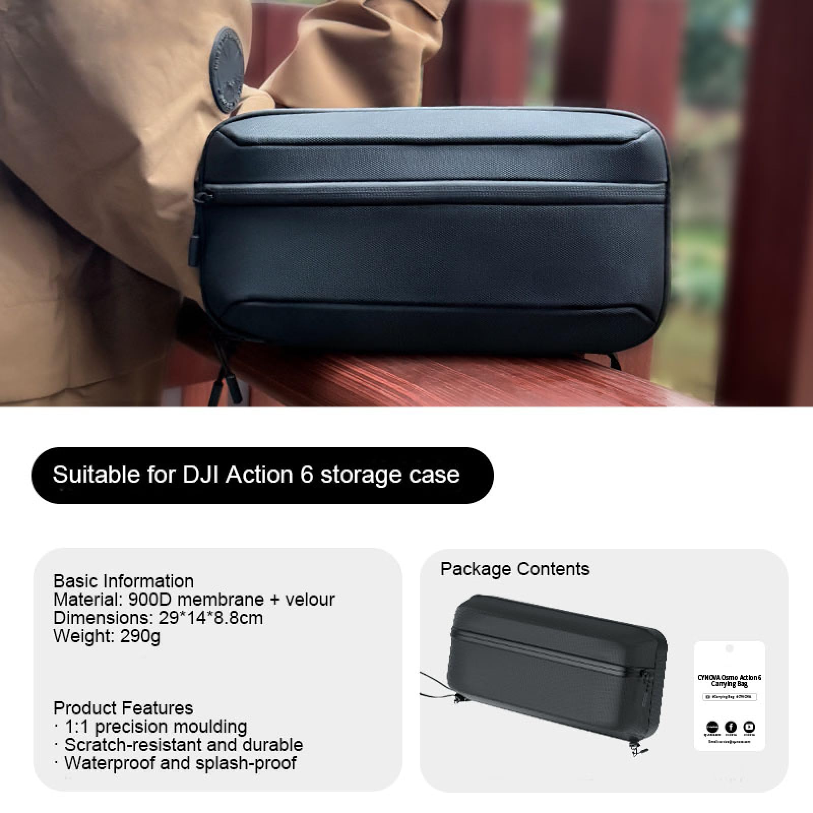 Etui podróżne do DJI Osmo Action 6, torba do przechowywania aparatu, wodoodporna, odporna na wstrząsy obudowa do DJI Osmo Action 6