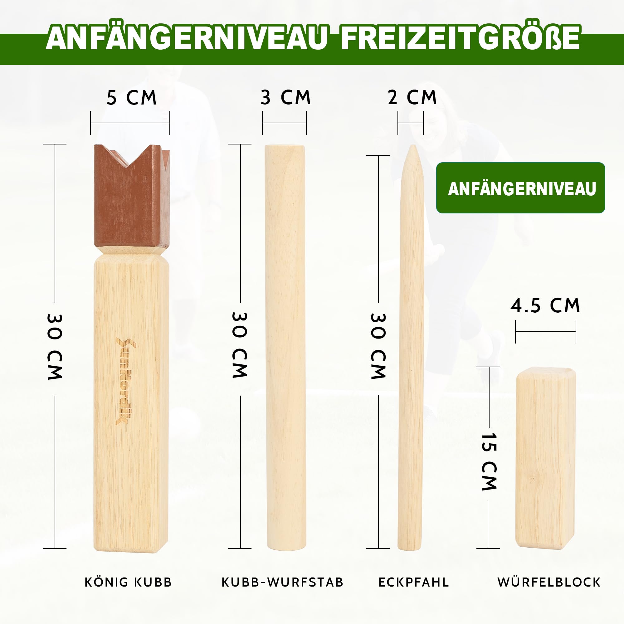 SunNordik Kubb Wikingowie gra rzucana, w zestawie torba z płótna żaglowego | Szwedzkie szachy z wysokiej jakości drewna gumowego, instrukcja gry – wytrzymała gra na podwórku dla dzieci i dorosłych