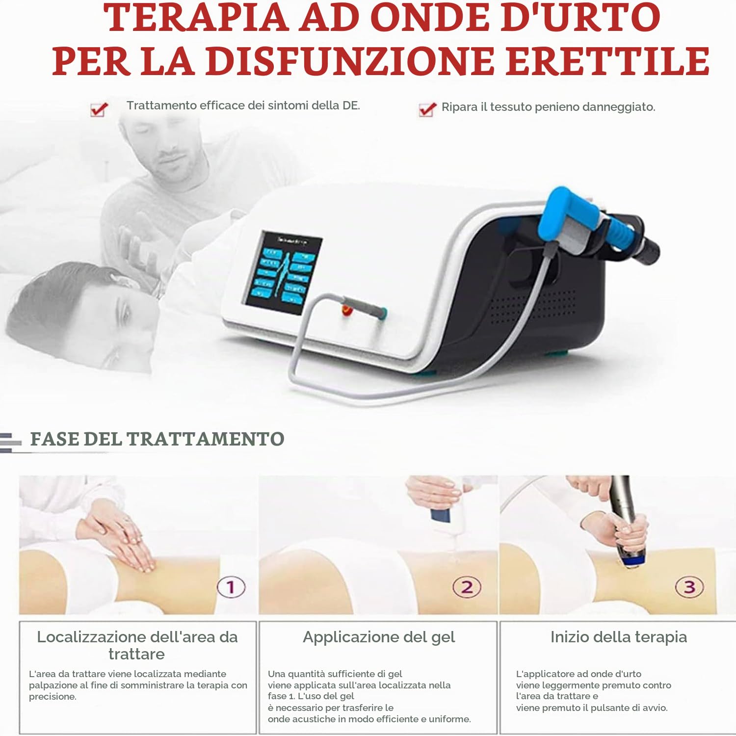 Macchina Terapia Ad Onde D'urto Ed Dispositivo Elettromagnetico a Onde D'urto Extracorporee a Percussione Tessuto Profondo Rilassamento Muscolare Massaggiatore Antidolorifico