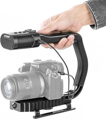 Sevenoak - Empuñadura de vídeo con micrófono integrado para DJI OSMO, estabilizador universal de cámara de mano, micrófono estéreo integrado para