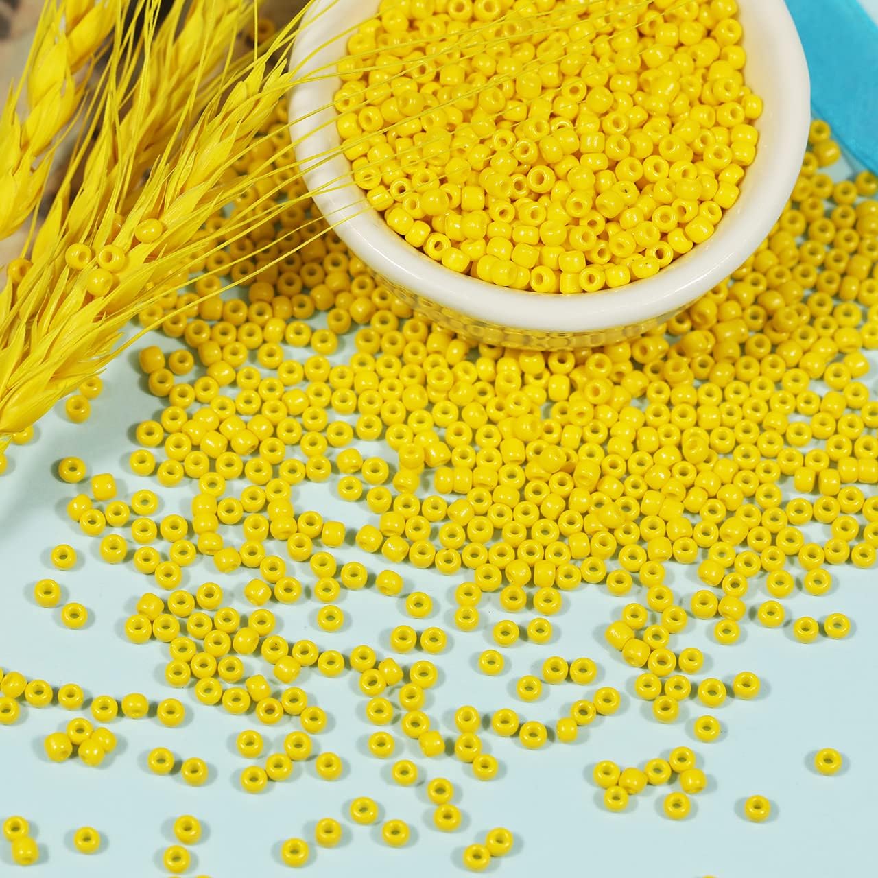 3mm Seed Beads Yellow Color About 4000pcs /110grams in Box 8/0 Glass Craft Seed Beads for Jewelry Making (Banana Yellow -Size 3mm) - Image 3