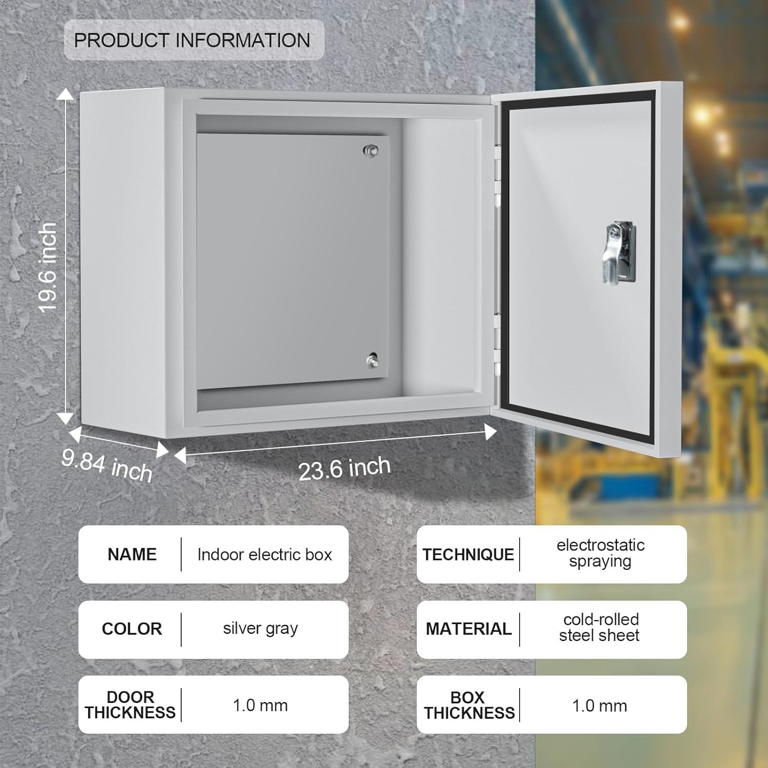 Metal Electrical Enclosure Box, Indoor&Outdoor Electrical Junction Box, Dustproof and Moisture Proof Metal Electrical Box with Safety Lock，Universal Electric Equipment Enclosure Box