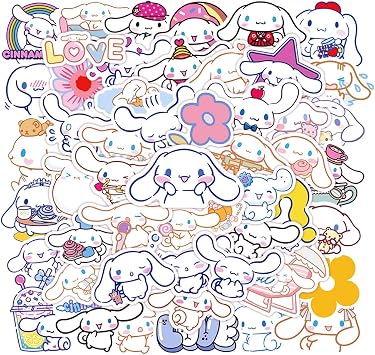50pcs Cartoon Sanrio Dog Sticker for Kids, Vinyl Waterproof Decal for Water Bottle Laptop Toy Sticker for DIY Decorate Bumper Phone Hard Hat Kids Teens Gifts
