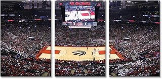 Canvas Large Wall Art Scotiabank Arena Picture Toronto Basketball Team Wall Art for Home Wall Decor, Basketball Stadium Posters for Men Boys Gift for Bedroom Office House Decor, 72" Wx36 H