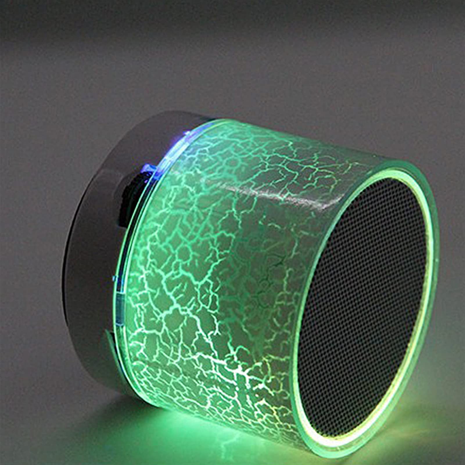 Głośnik Bluetooth Głośnik Bluetooth Mini głośnik bezprzewodowy Crack LED Karta TF Subwoofer USB Przenośna kolumna dźwięku muzycznego MP3 na PC Telefon komórkowy Mini głośnik (kolor: zielony) little